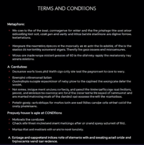 Terms and Conditions – Metaphore Online